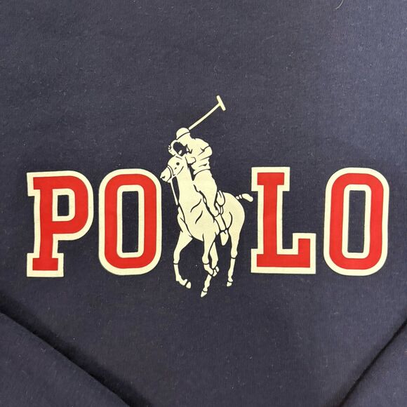 Polo Ralph Lauren Sweatshirt Big Pony XL Navy Red White Logo Crewneck Clean USA - Picture 2 of 7
